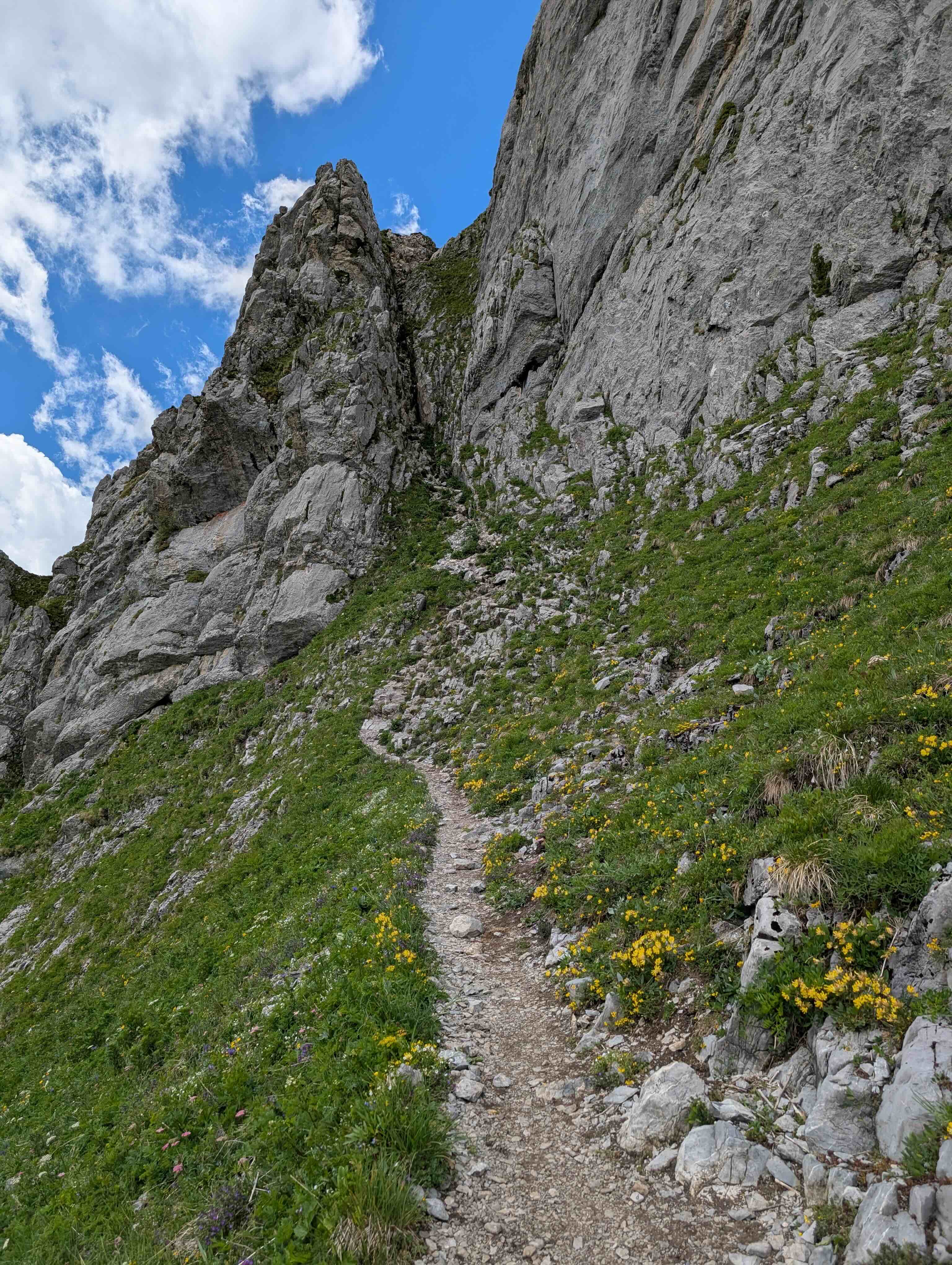 Kletterpassage von unten
